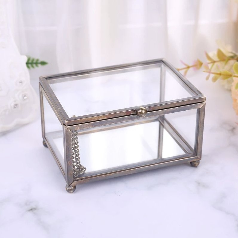 Schmuckkästchen Glas Silber