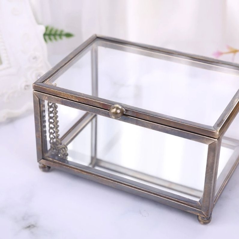 Schmuckkästchen Glas Silber