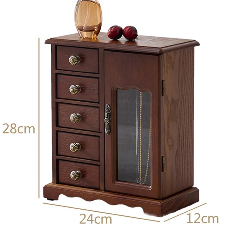 schmuck aufbewahrung schrank Schmuckkasten Holz Vintage