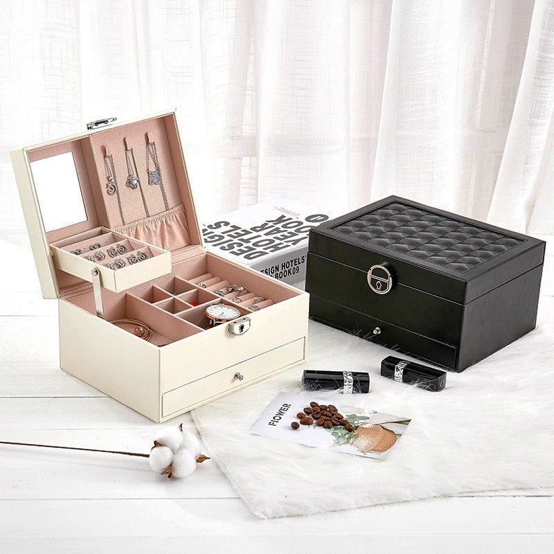 Abschließbarer Schmuck Organizer mit Schublade