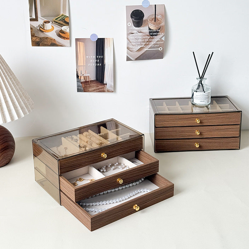 (Neu) Luxuriöse Schmuckschatulle aus Holz mit Schubladen