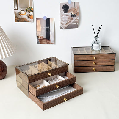 (Neu) Luxuriöse Schmuckschatulle aus Holz mit Schubladen