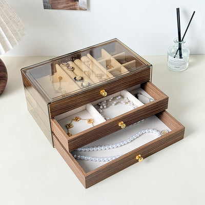 (Neu) Luxuriöse Schmuckschatulle aus Holz mit Schubladen