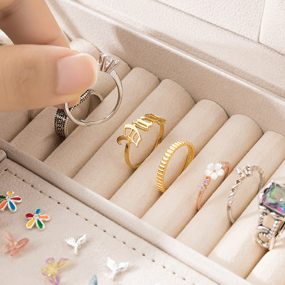 (Neu) Schmuckkästchen aus Karamellfarbenem Leder