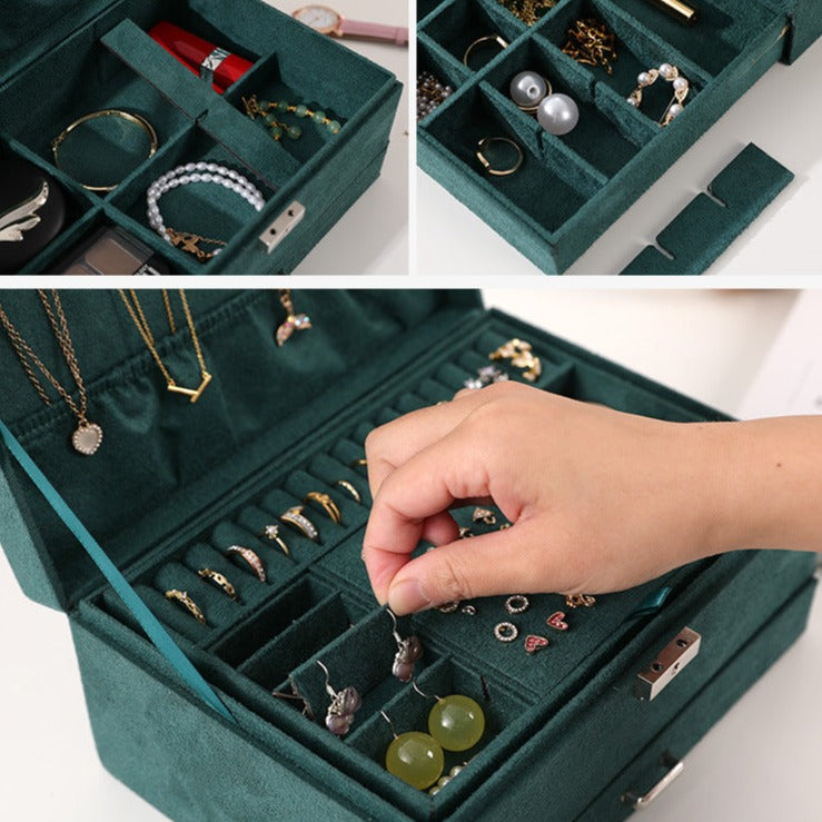 Schmuckkästchen Samt Grün