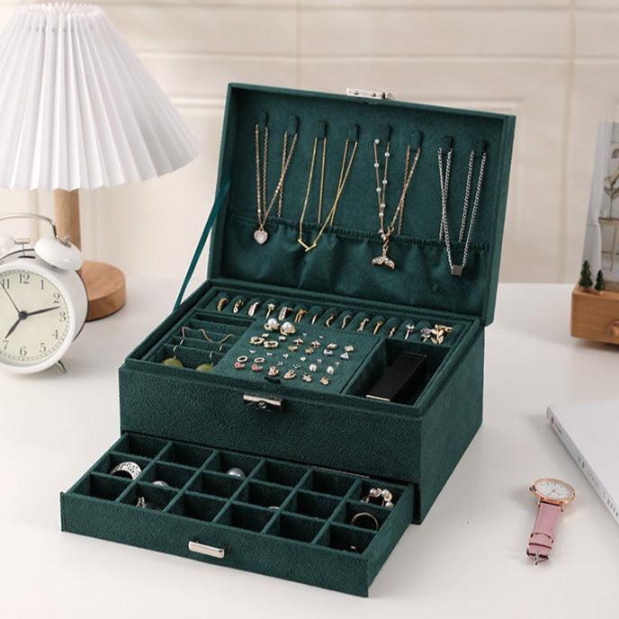 Schmuckkästchen Samt Grün