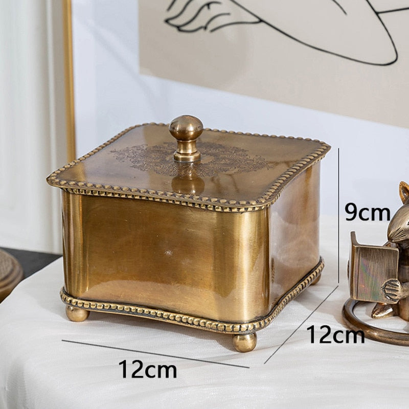 Antik Messing Schmuckdose