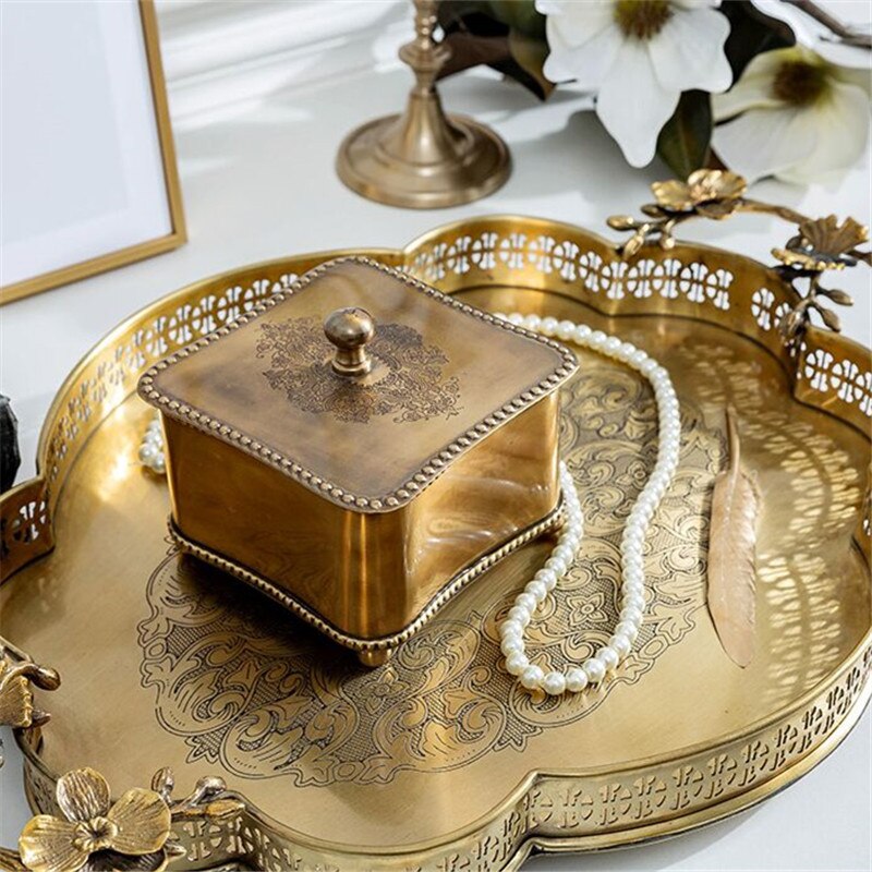 Antik Messing Schmuckdose