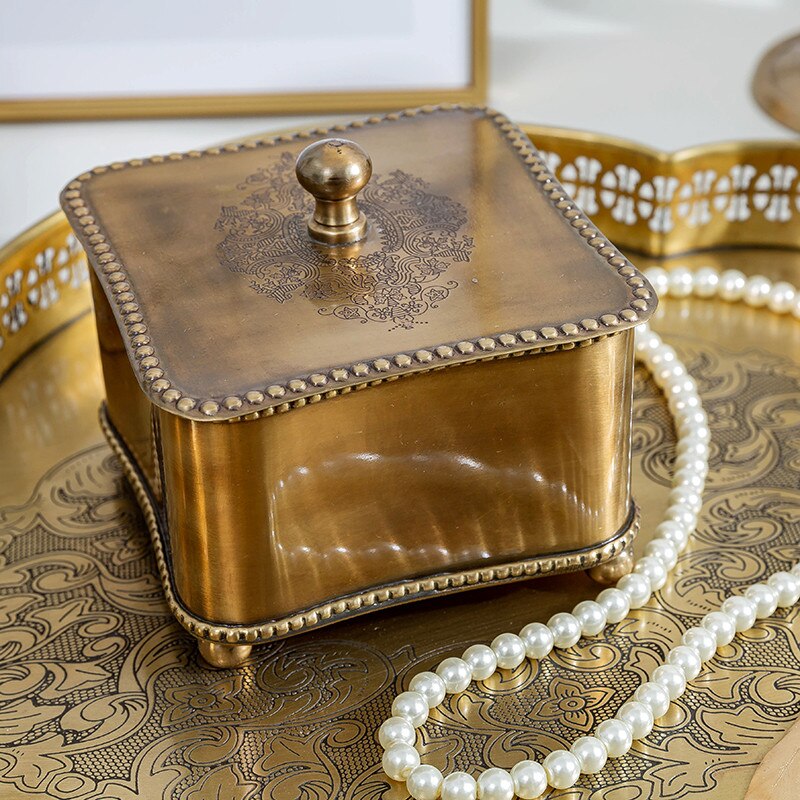 Antik Messing Schmuckdose