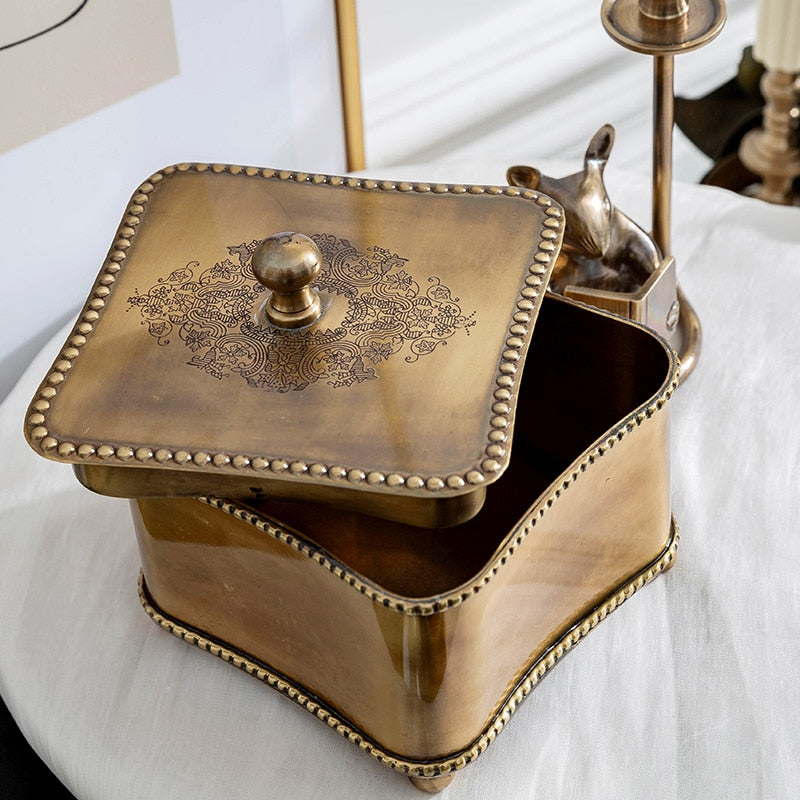 Antik Messing Schmuckdose