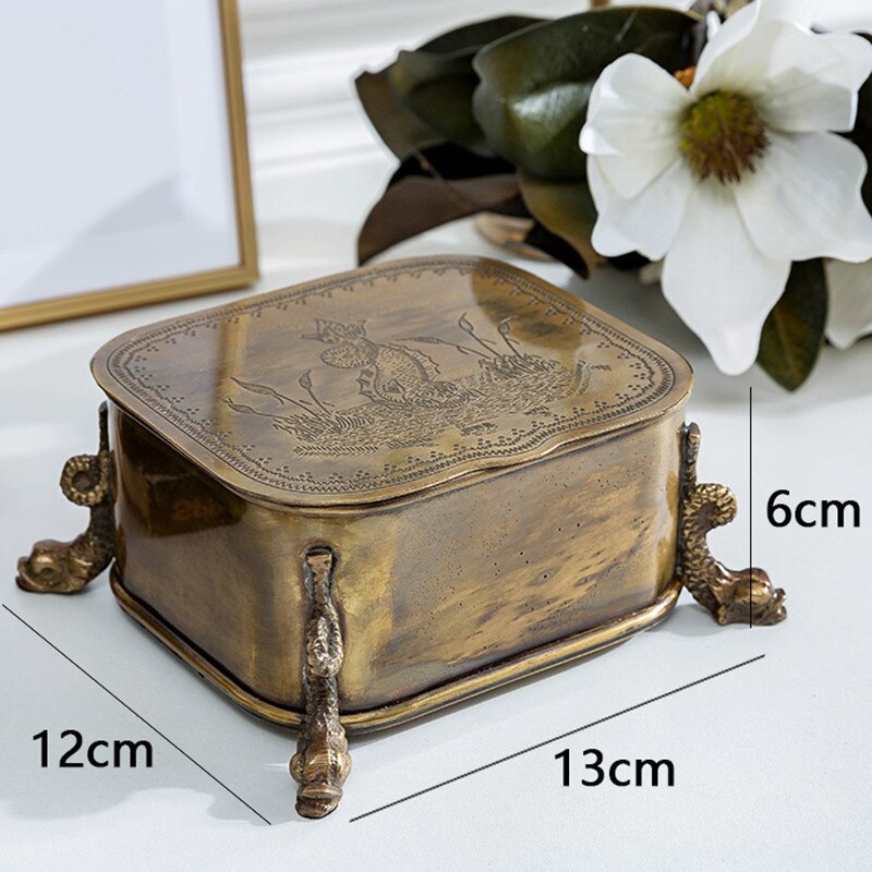 Antik Messing Schmuckdose