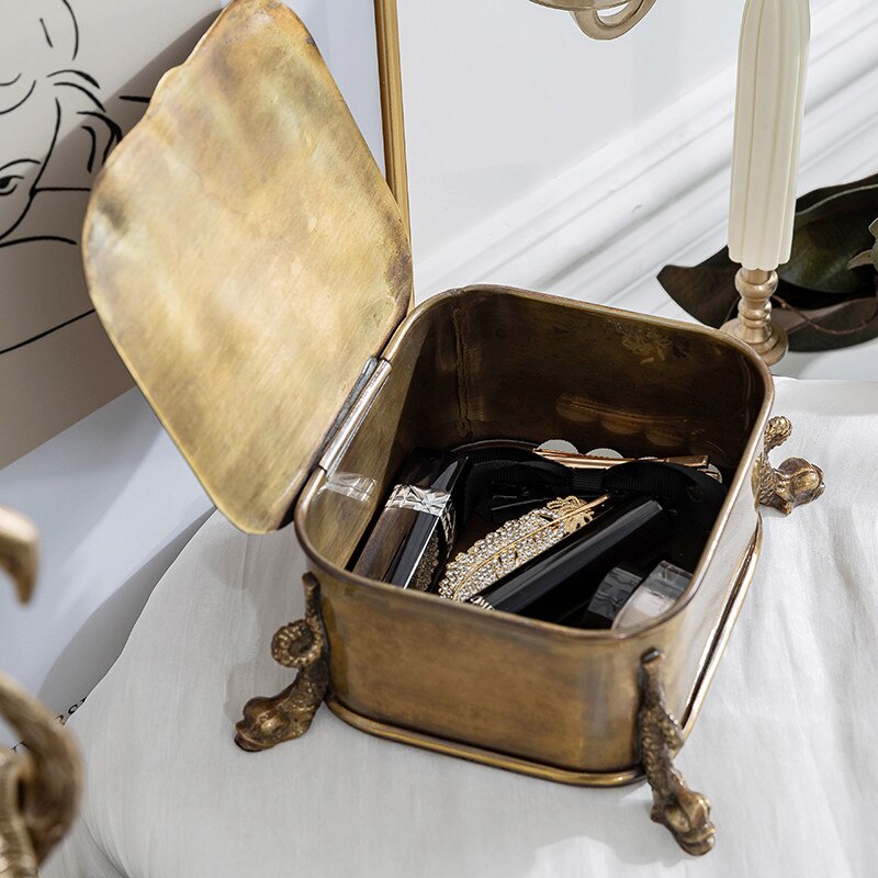 Antik Messing Schmuckdose