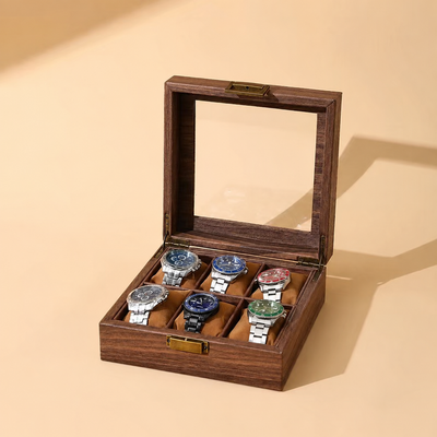 Holz Uhrenbox für 6 Uhren