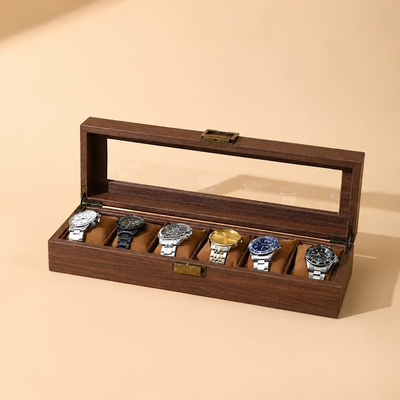 Holz Uhrenbox für 6 Uhren
