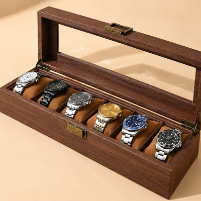 Holz Uhrenbox für 6 Uhren