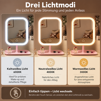 Kleiner Kosmetikspiegel mit LED-Beleuchtung