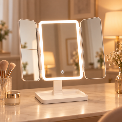 Kosmetikspiegel mit LED-Licht und Vergrößerung