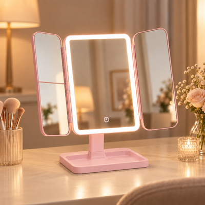 Kosmetikspiegel mit LED-Licht und Vergrößerung