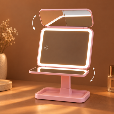 Kosmetikspiegel mit LED-Licht und Vergrößerung