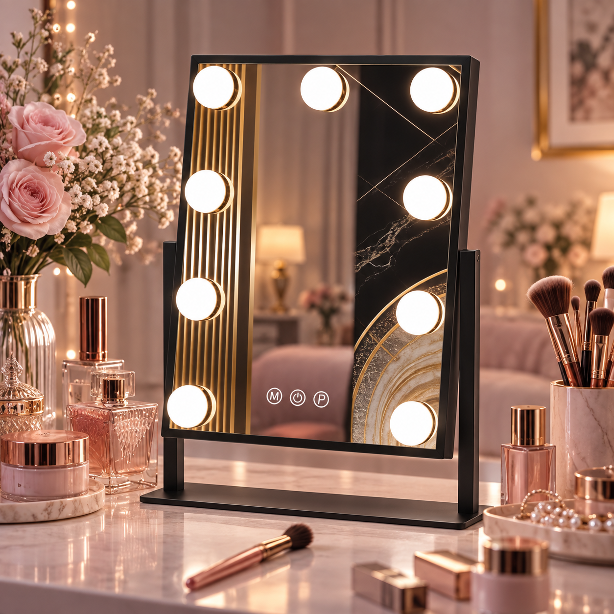 Schminkspiegel Hollywood mit LED-Licht