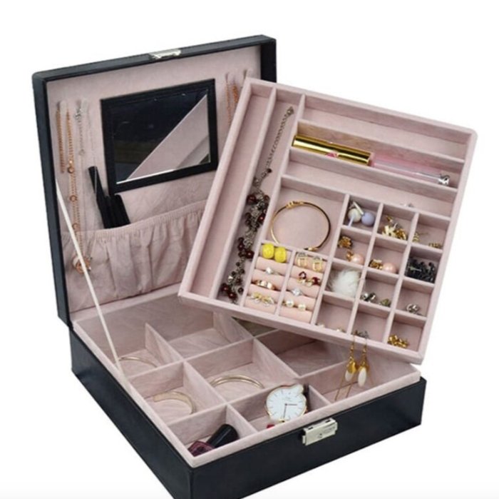 Schmuckkästchen Leder Schwarz