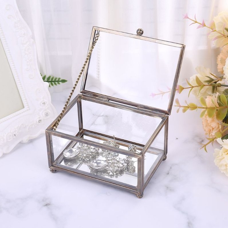 Schmuckkästchen Glas Silber