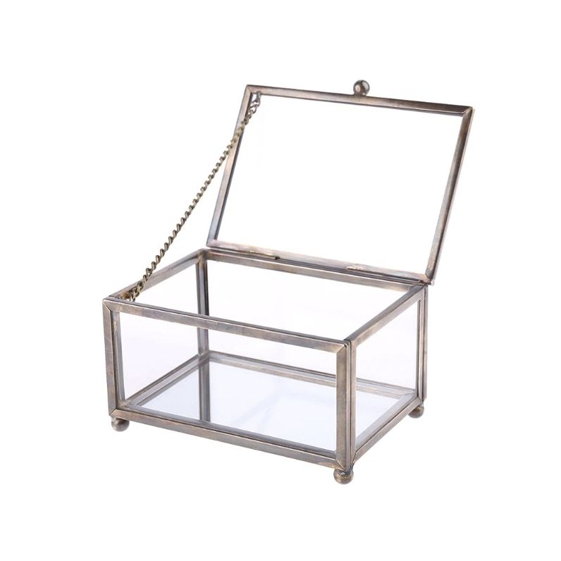 Schmuckkästchen Glas Silber