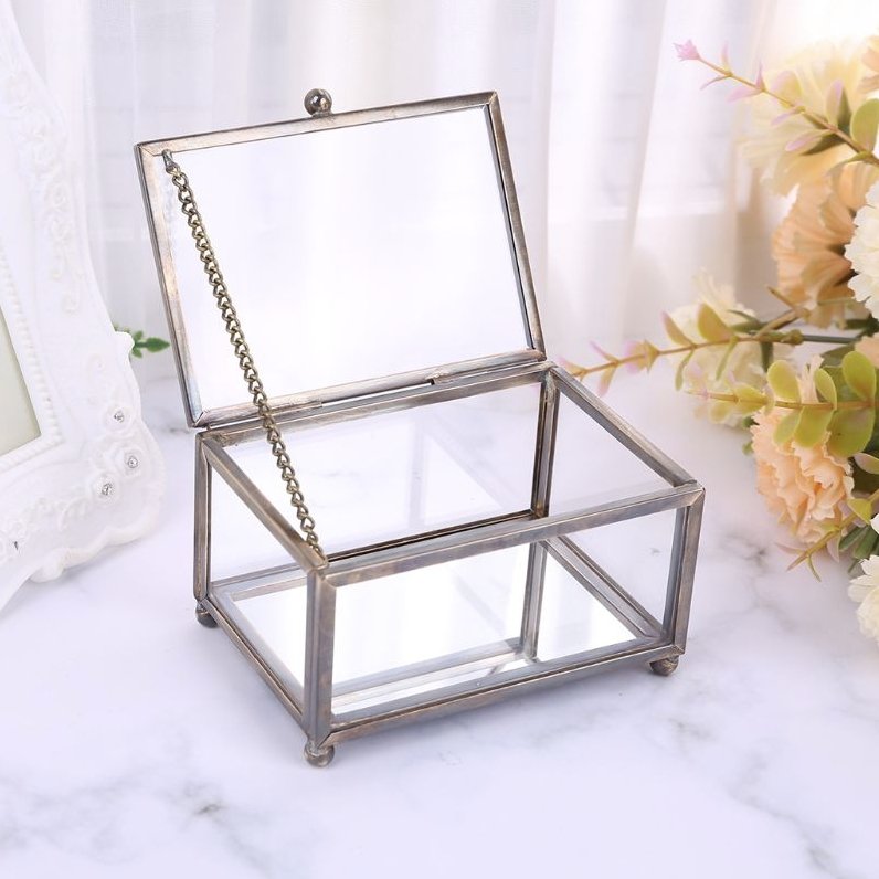 Schmuckkästchen Glas Silber