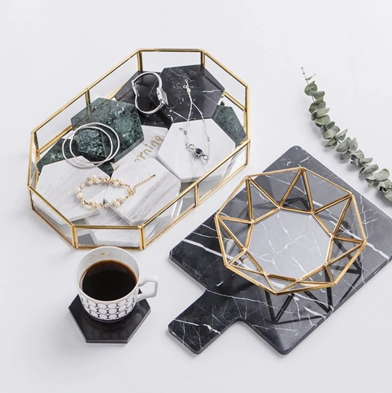 Schmuckkästchen Glas Gold