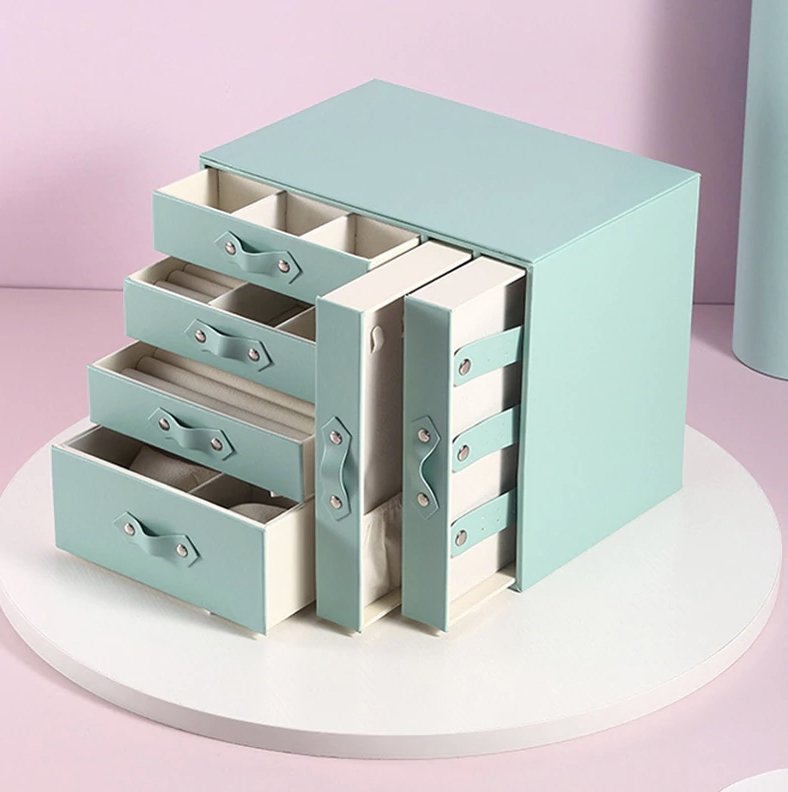 coffret-a-bijoux-compartimentee-tiroirs-ouverts