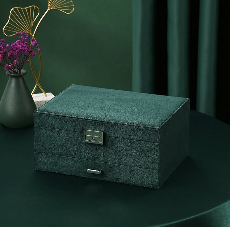 Schmuckkästchen Samt Grün