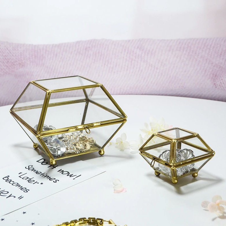 Schmuckkästchen Glas Messing