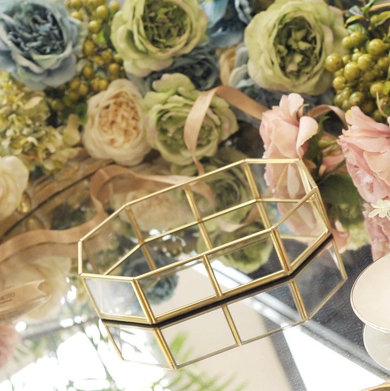 Schmuckkästchen Glas Gold